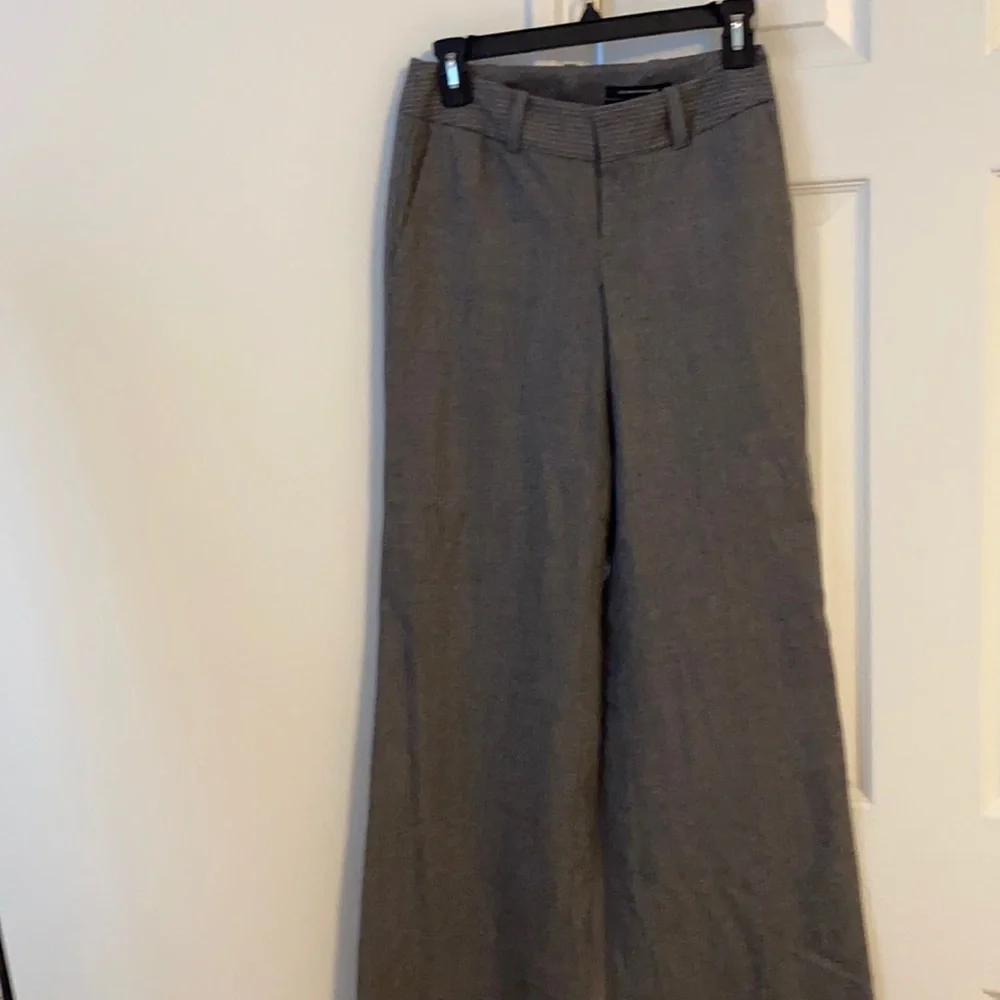 Club Monaco Light grey pinstripes wide leg trousers with cuff - Picture 3 of 8